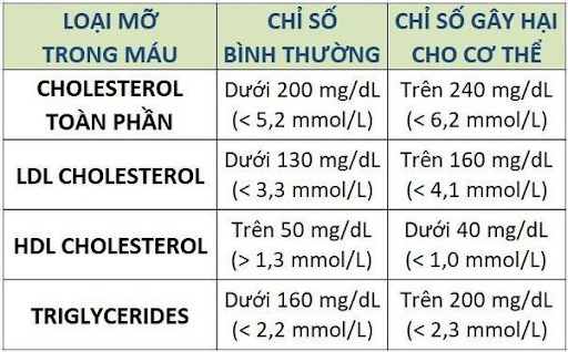 Các chỉ số mỡ máu quan trọng mà bạn cần phải biết